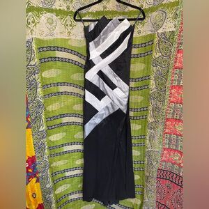 Vintage Y2K Jessica McClintock Black and White Strapless Formal Gown Size 4